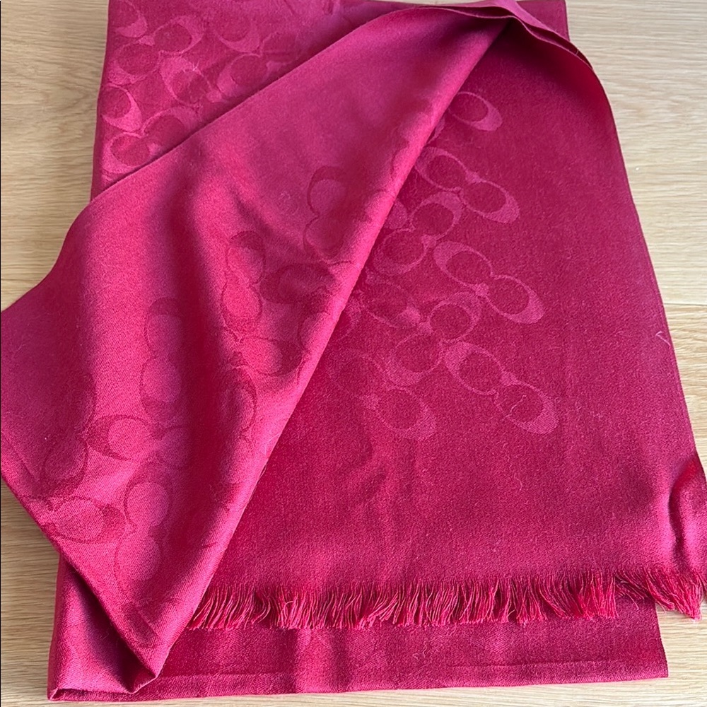 Coach Elegant Red Scarf never worn.